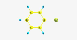 粒子字母黄色溴苯分子形状高清图片