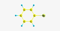 黄色溴苯分子形状素材