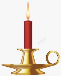 红色蜡烛烛台素材