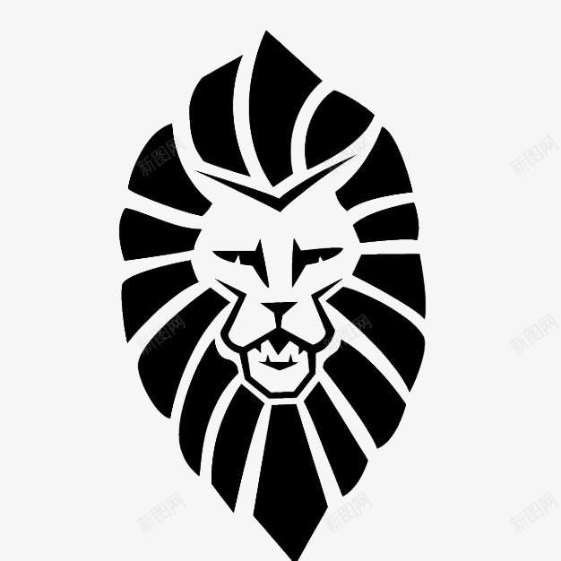 复古狮子头图案png免抠素材_新图网 https://ixintu.com 复古 狮子头 素材 黑白