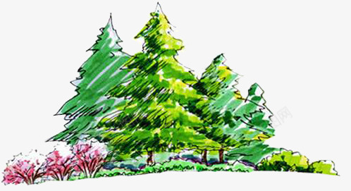 绿色松树景观美景png免抠素材_新图网 https://ixintu.com 景观 松树 绿色 美景