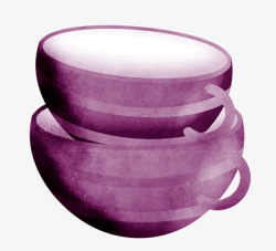卡通紫色杯子素材