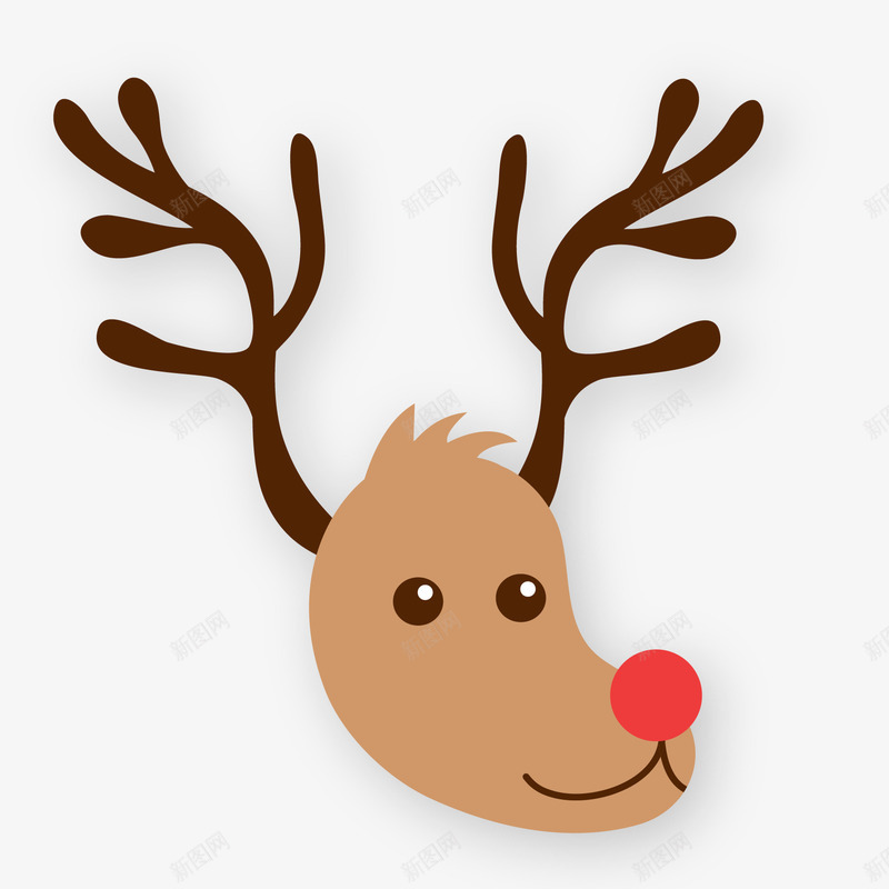 麋鹿头png免抠素材_新图网 https://ixintu.com 可爱麋鹿 咖啡色 圣诞节麋鹿 头 麋鹿头