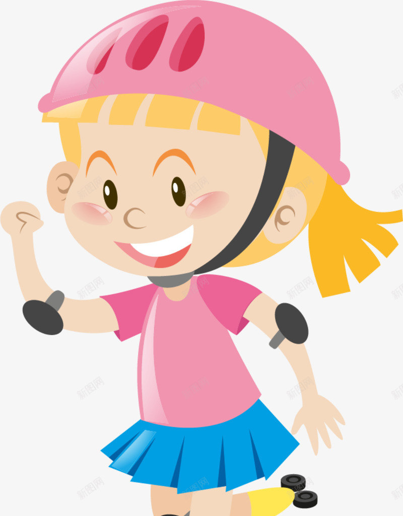 欢乐滑冰的小女孩png免抠素材_新图网 https://ixintu.com 小女孩 开心 戴着头盔 欢乐滑冰 溜冰 粉色头盔