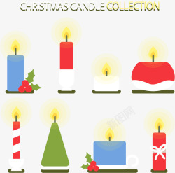 圣诞烛火扁平化节日蜡烛高清图片