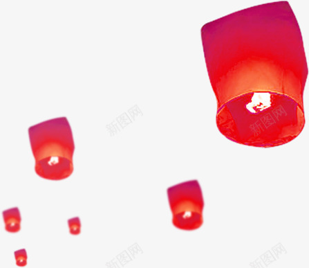 漂浮的灯png免抠素材_新图网 https://ixintu.com 漂浮 红色 艺术 蜡烛 随机