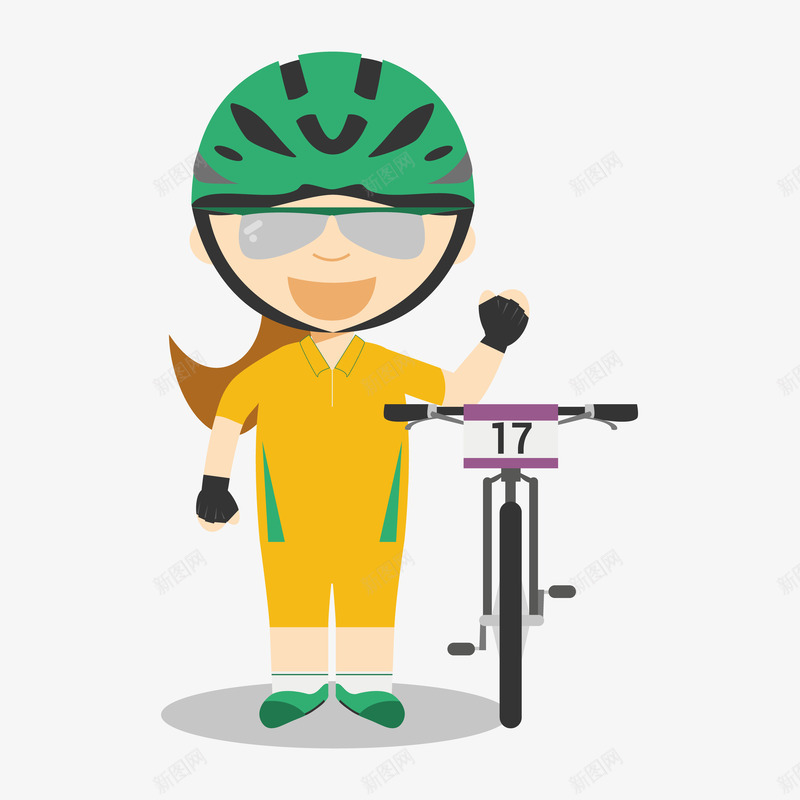 卡通人物公路自行车运动员png免抠素材_新图网 https://ixintu.com 人物 公路 卡通 自行车 运动员
