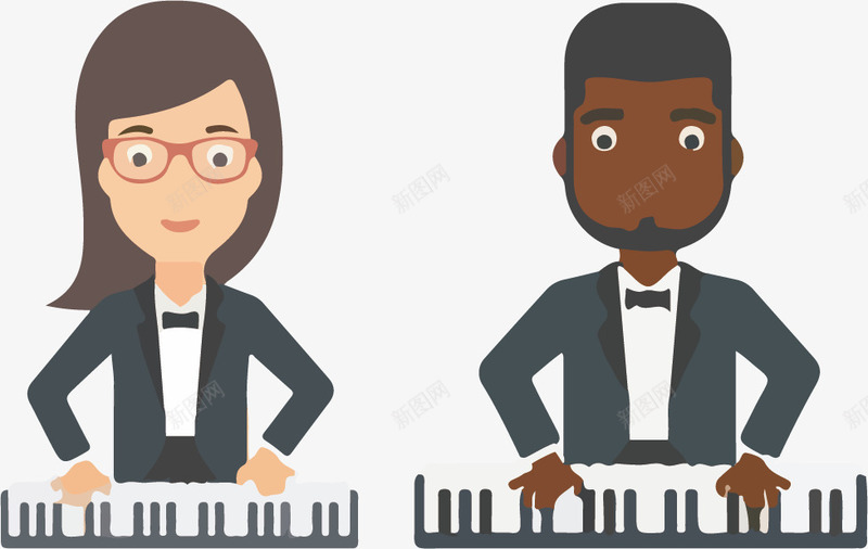 钢琴家弹钢琴的手png免抠素材_新图网 https://ixintu.com 卡通人物 弹钢琴的手 手绘钢琴 电子琴 钢琴 钢琴家 非洲人物