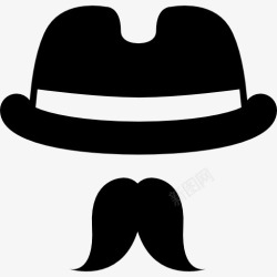 人姿态帽子与胡子图标高清图片
