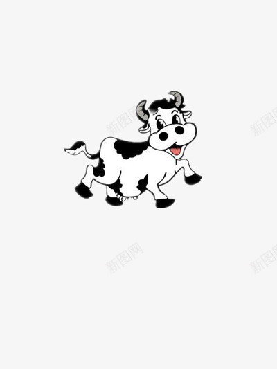 卡通奶牛png免抠素材_新图网 https://ixintu.com 卡通奶牛 可爱 奶牛 斑点 牛 牛角