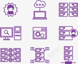电子硬件紫色扁平计算机行业矢量图高清图片
