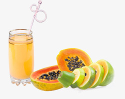 木瓜橙汁素材