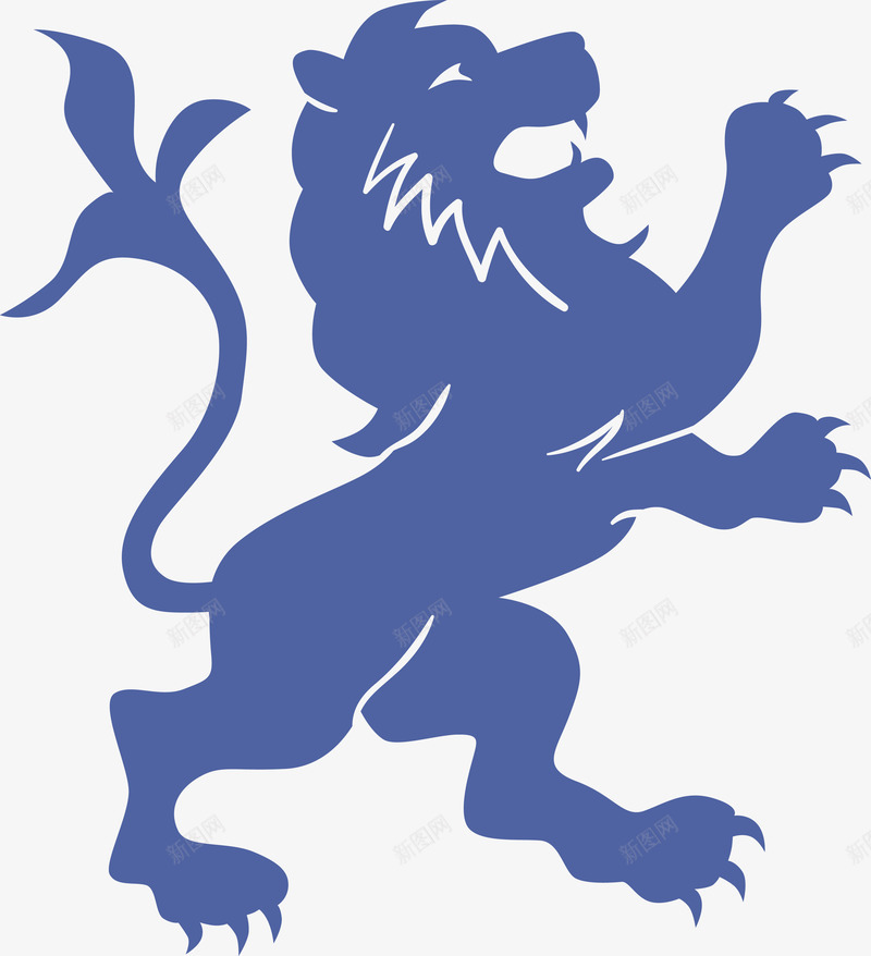 蓝色狮子动物图png免抠素材_新图网 https://ixintu.com 动物 大头 手绘动物 手绘狮子 手绘狮子图 水墨狮子 狮子 狮子图 猛兽