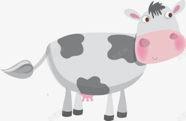 卡通儿童彩绘奶牛插画png免抠素材_新图网 https://ixintu.com 儿童彩绘 卡通手绘 奶牛 插画