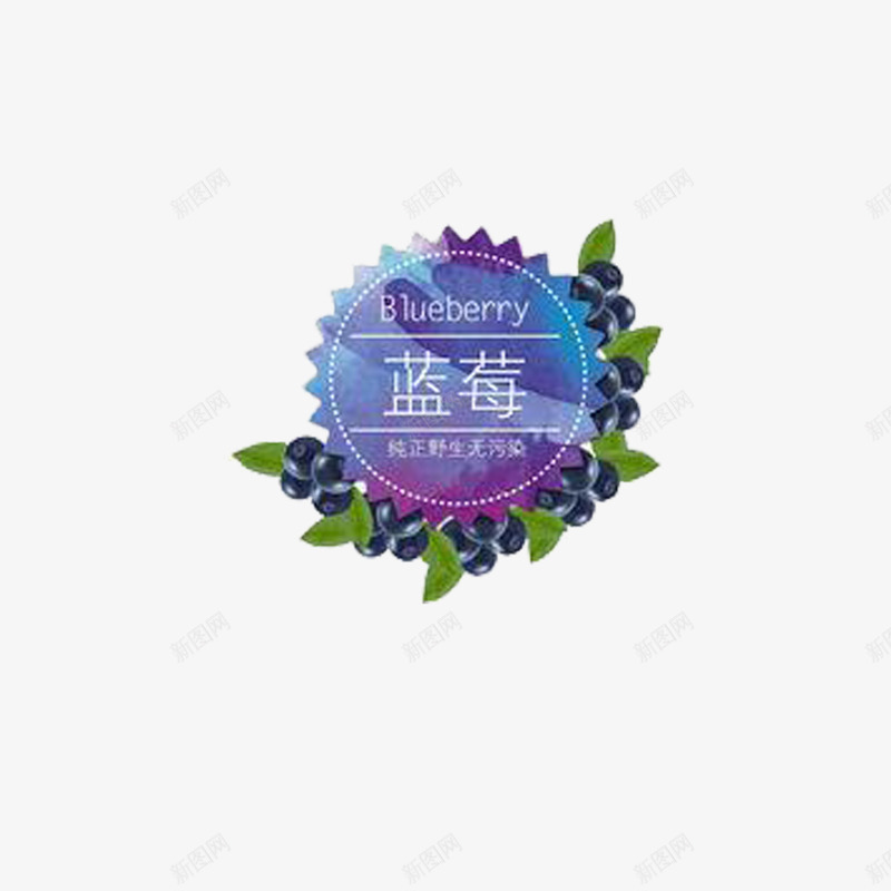 广告标签png免抠素材_新图网 https://ixintu.com 创意 图案 水果 蓝莓
