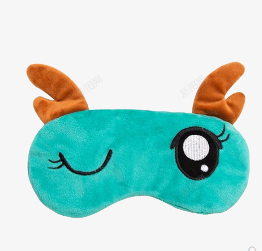 蓝绿色麋鹿角眼罩png免抠素材_新图网 https://ixintu.com 产品实物 眼罩 蓝绿 麋鹿