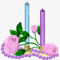 蓝紫色烛光装饰蜡烛素材