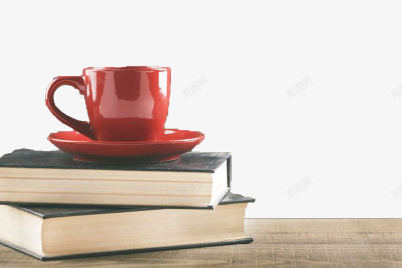 实物红杯子咖啡和书png免抠素材_新图网 https://ixintu.com 书 书和咖啡 书本 书籍 信息 咖啡 咖啡书 学习 提神 文学 知识 阅读 饮料