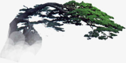 松树假山景观海报素材