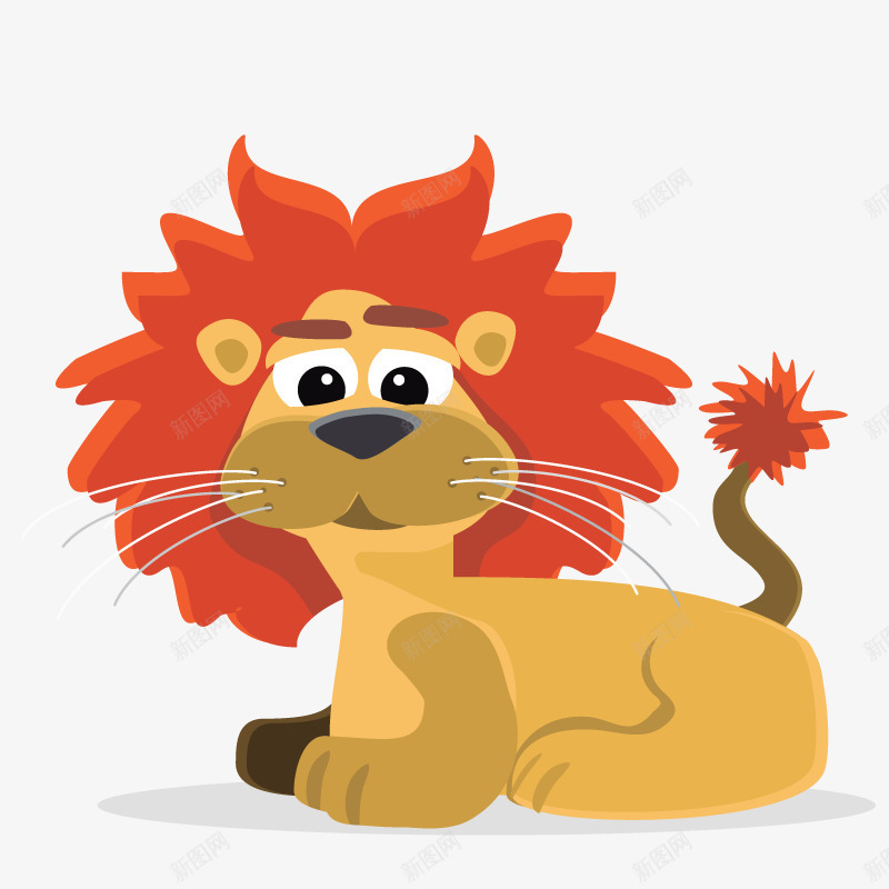 红色毛发的雄狮png免抠素材_新图网 https://ixintu.com 元素 动物 卡通形象 狮子 猫科动物 雄狮