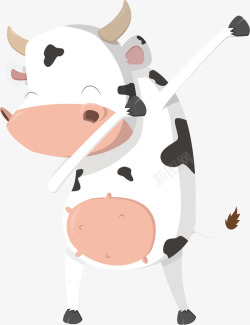 奶牛跳舞卡通跳舞街舞奶牛矢量图高清图片
