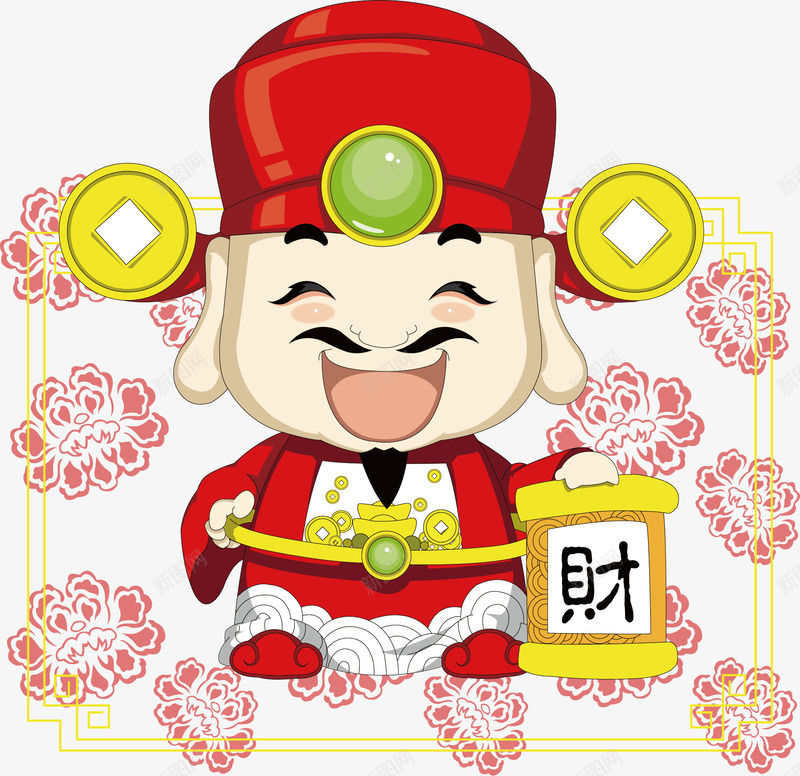 卡通财神节png免抠素材_新图网 https://ixintu.com 卡通财神 矢量财神节 矢量财神节素材 财神 财神节 财神节元素 财神节素材