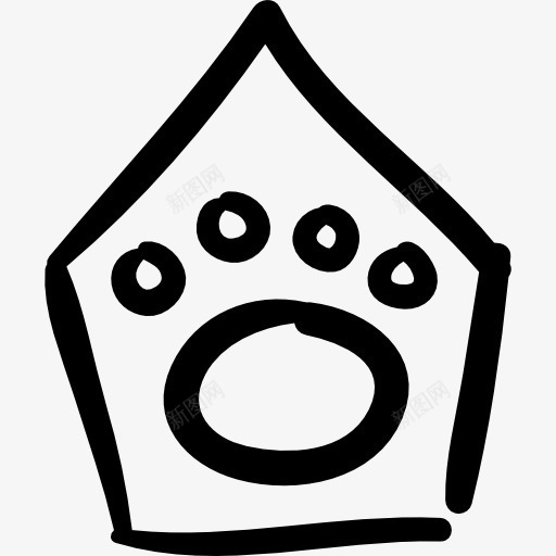 宠物屋图标png_新图网 https://ixintu.com 住宅 动物 商业 宠物 宠物屋 宠物酒店 手绘 爪
