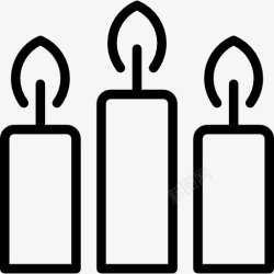基督教的弥撒三根蜡烛图标高清图片