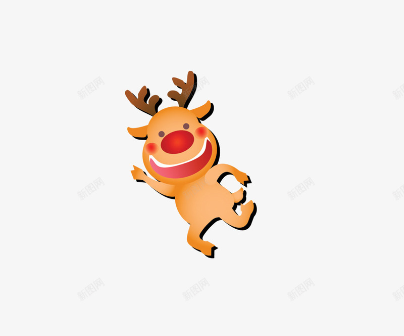 卡通微笑麋鹿png免抠素材_新图网 https://ixintu.com 卡通 圣诞 微笑 手绘 肉色 鹿角 麋鹿