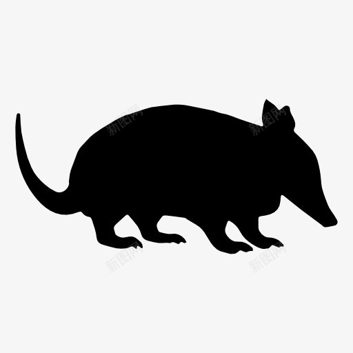 老鼠剪影png免抠素材_新图网 https://ixintu.com 动物 投影 陆地动物 黑色剪影