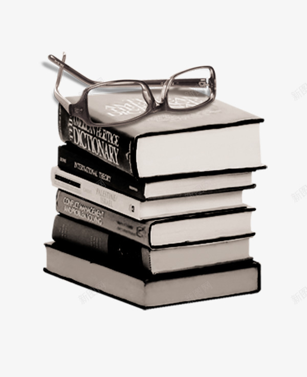 书与眼镜png免抠素材_新图网 https://ixintu.com 书本 眼镜 知识 英文