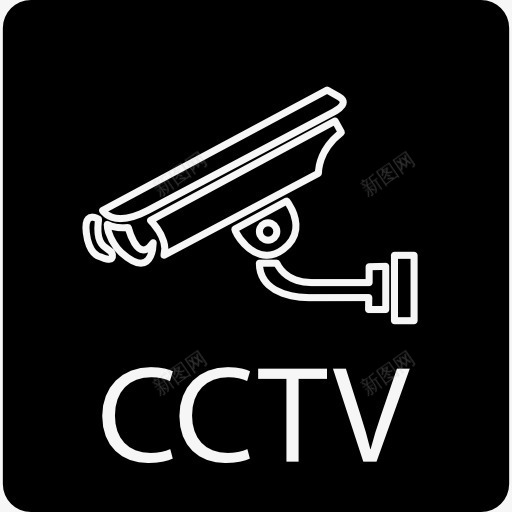 监控摄像机和CCTV字母在一个广场图标png_新图网 https://ixintu.com 安全 工具 广场 摄像机 监控 相机 符号 视频 闭路电视