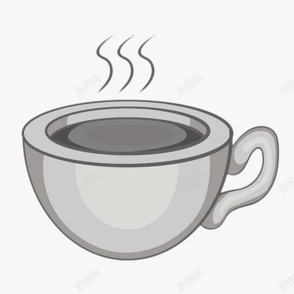 灰色手绘热茶杯png免抠素材_新图网 https://ixintu.com 冒热气的茶 奶茶 杯子 灰色热茶杯 热气 矢量手绘 茶 饮料