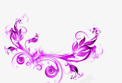 紫色温馨节日花纹素材