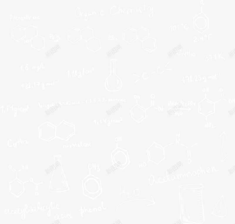 化学公式背景矢量图eps免抠素材_新图网 https://ixintu.com 公式 化学结构 化学背景 白色 矢量结构 矢量图