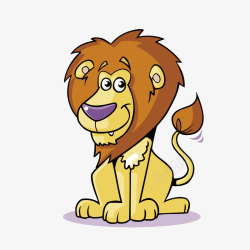 坐立的狮子手绘卡通可爱狮子矢量图高清图片