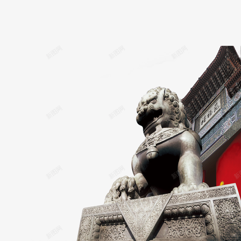 中国风狮子免费png免抠素材_新图网 https://ixintu.com 中国风 免费素材 大门 守护 狮子