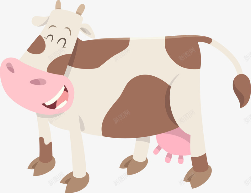褐色卡通奶牛png免抠素材_新图网 https://ixintu.com 农场 可爱小牛 奶场 牧场 装饰图案 褐色奶牛