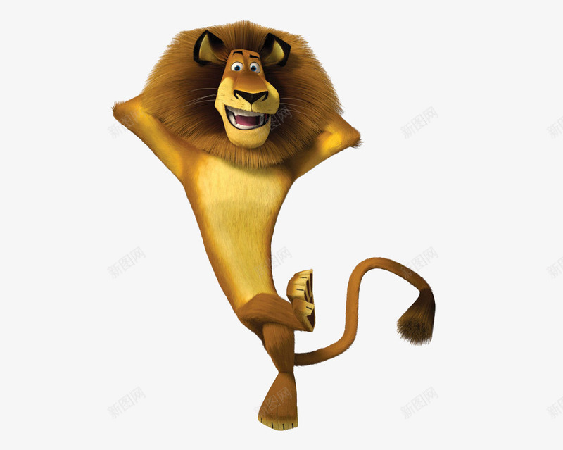 爱笑的狮子png免抠素材_新图网 https://ixintu.com 卡通片里的狮子 咧嘴的狮子 弯折尾巴的狮子 快乐的狮子