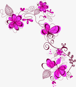 紫色温馨花朵装饰素材
