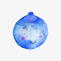手绘水彩蓝莓素材