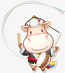 安塞腰鼓打腰鼓的奶牛高清图片