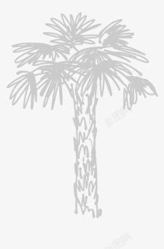 粉笔时尚手绘椰子树矢量图素材