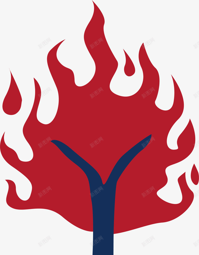 火与树结合创意的火树矢量图ai免抠素材_新图网 https://ixintu.com 创意 创意设计 植物 火与树 火树矢量火 火苗 矢量图设计 结合 设计 矢量图