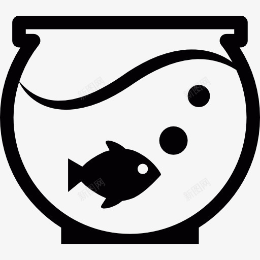 鱼缸里的鱼图标png_新图网 https://ixintu.com 动物 宠物 碗 金鱼 鱼 鱼缸