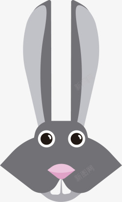 灰色的小兔子矢量图素材