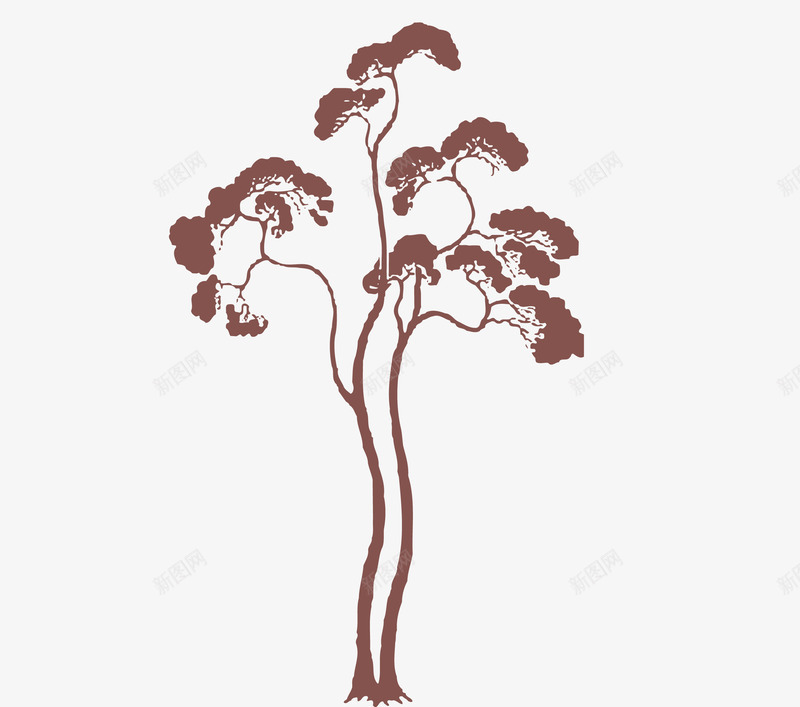 单色松树传统纹样png免抠素材_新图网 https://ixintu.com 传统纹样 单色 松树