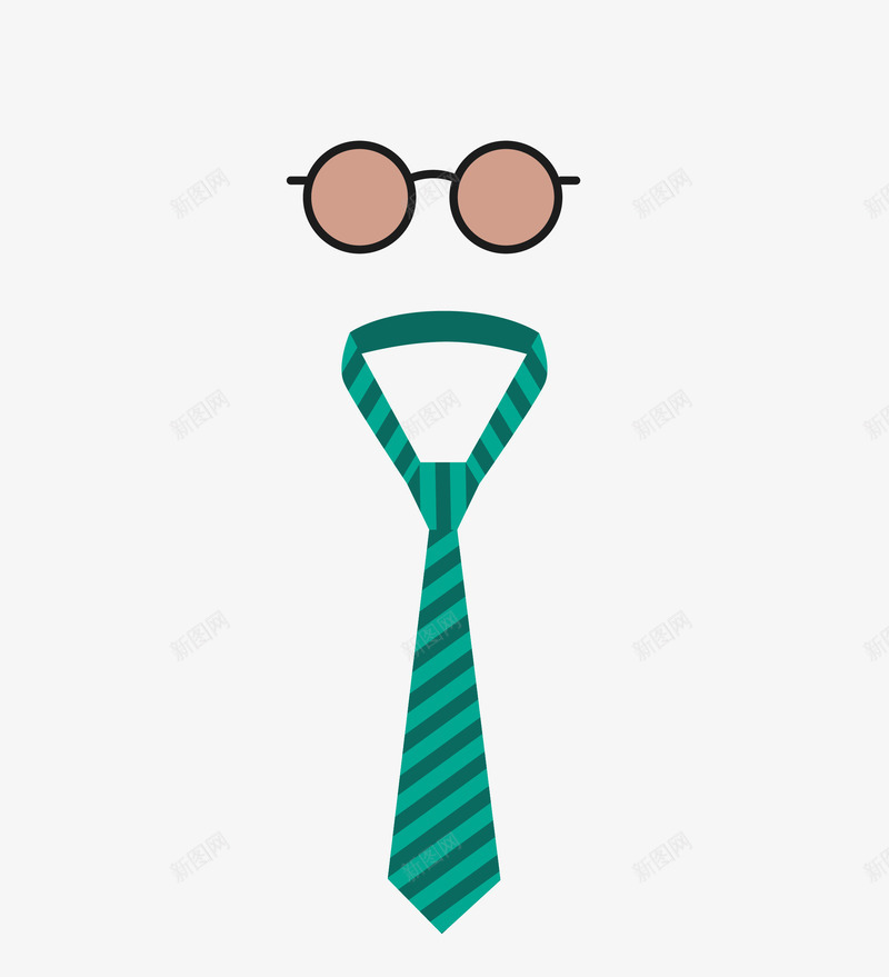 男士商务领带与眼镜png免抠素材_新图网 https://ixintu.com 商务 男士 领带