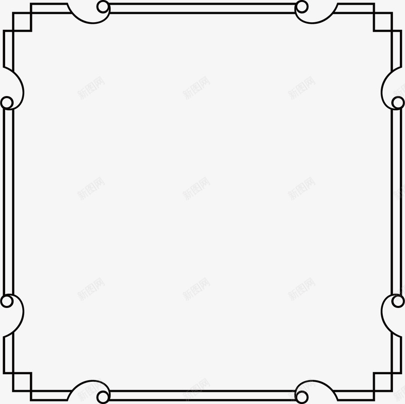 黑色特殊边框png免抠素材_新图网 https://ixintu.com 矢量线框图 矢量线框图素材 线框 线框图 边框