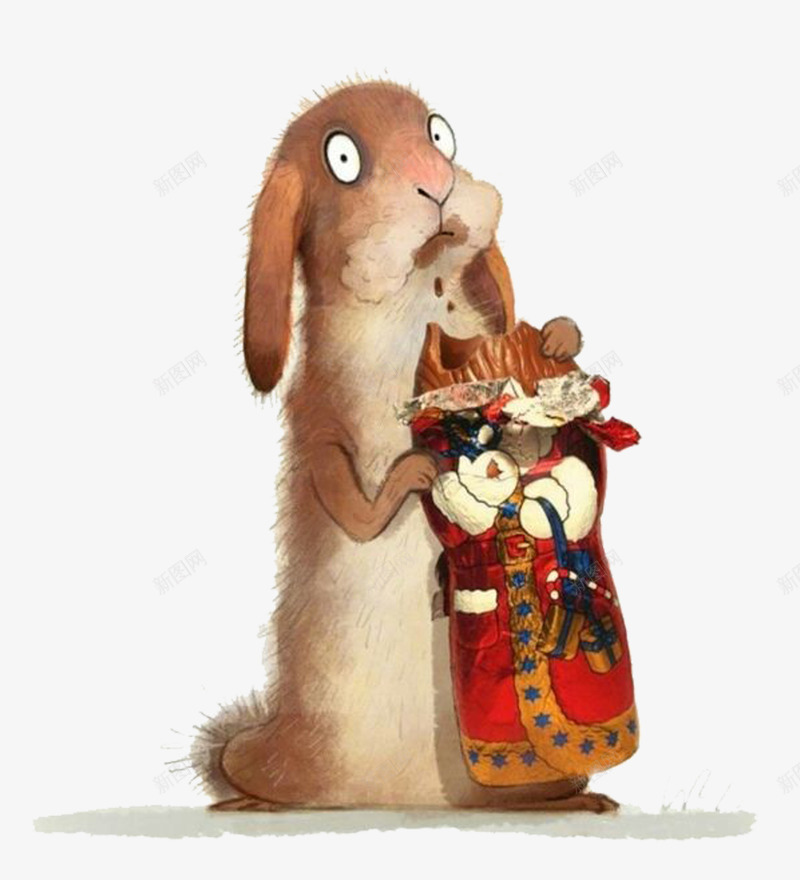手绘可爱的小兔子图png免抠素材_新图网 https://ixintu.com 兔子 动物 卡通手绘 发呆 呆萌 宠物 小兔子 棕色